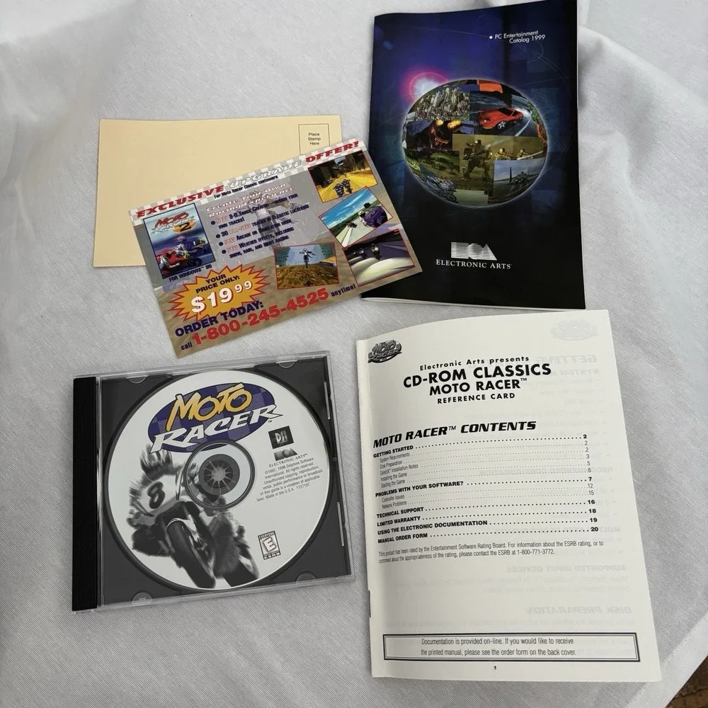 MOTO RACER SET 1997 CD ROM PC WINDOWS 95 VINTAGE RARE